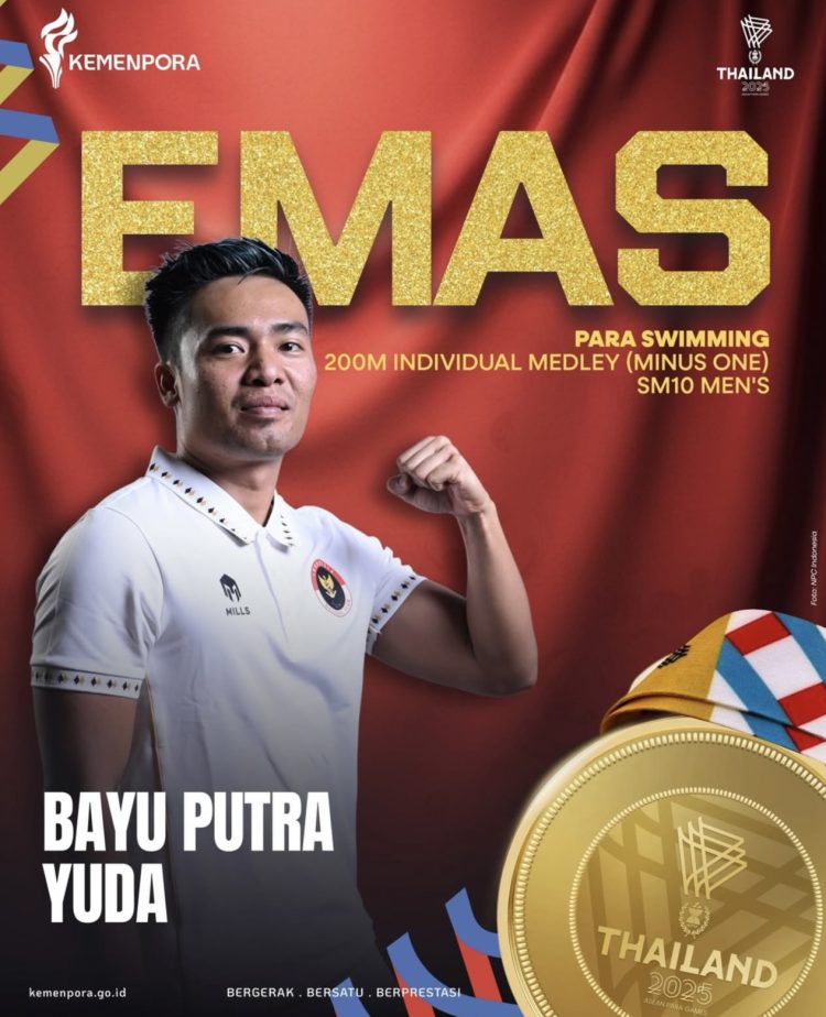 Putra Terbaik Sarolangun, Bayu Putra Yuda Sabet Medali Emas di ASEAN Para Games Thailand