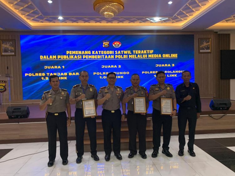 Polres Sarolangun Raih Penghargaan Publikasi Media Online Teraktif