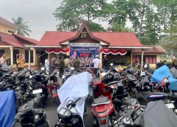 Razia Balap Liar dan Knalpot Brong, Polres Sarolangun Amankan 97 Sepeda Motor