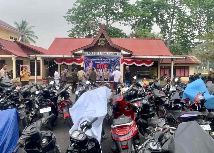 Razia Balap Liar dan Knalpot Brong, Polres Sarolangun Amankan 97 Sepeda Motor